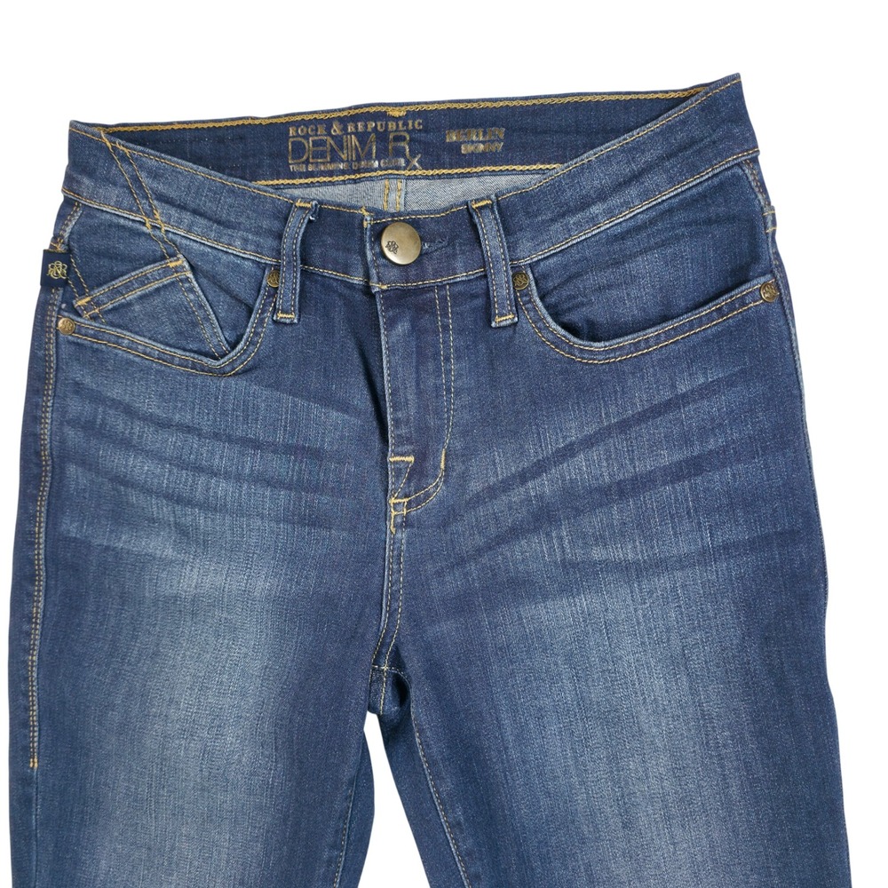 Rock & Republic Berlin Skinny Jeans Womens 4 Dark Wash Denim Rx R012118 - Picture 2 of 11